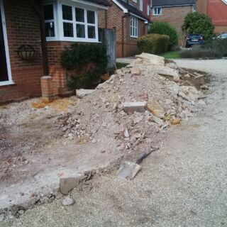 Block pave driveway before